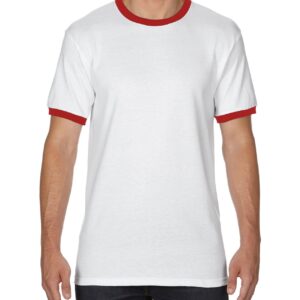 Gildan Adult Ringer T-Shirt White/Red 2Xlarge (8600) 11 | | Promotion Wear