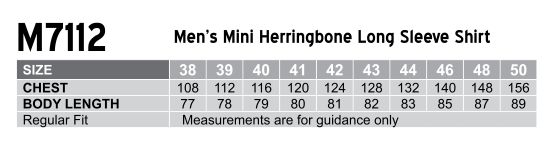 M7112 Men's Mini Herringbone Long Sleeve Shirt