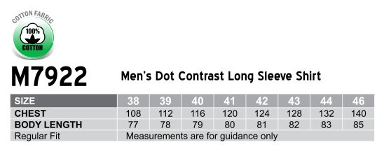  M7922 Men's Dot Contrast Long Sleeve Shirt