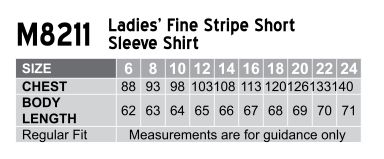 M8211 Women's Fine Stripe Short Sleeve Shirt