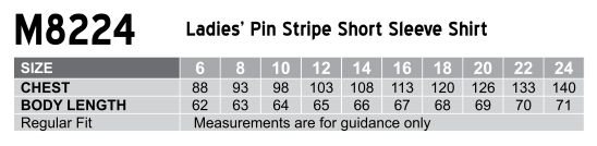 M8224 Women's Pin Stripe Short Sleeve Shirt