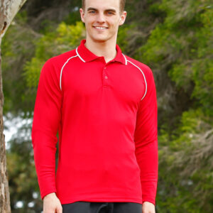 PS43 Mens CoolDry® Long Sleeve Contrast Colour Polo