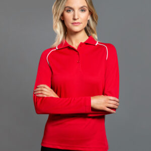 PS44 Ladies CoolDry® Long Sleeve Contrast Colour Polo