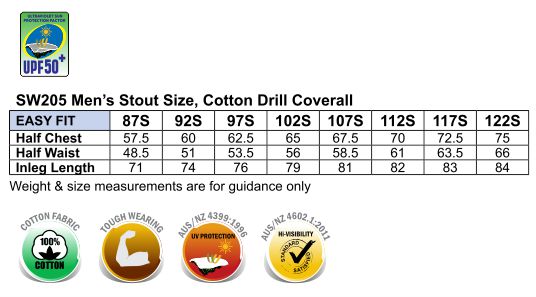 SW205 MEN'S TWO TONE COVERALL Stout Size