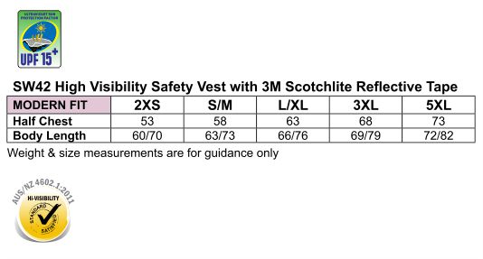 SW42 Hi-Vis SAFETY VEST with ID POCKET & 3M TAPES