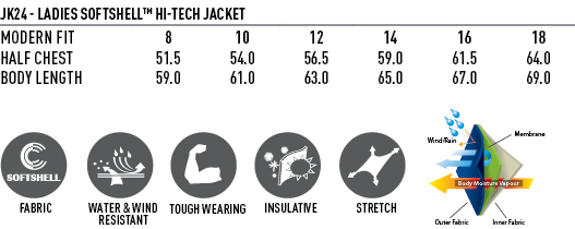 JK24 Ladies Softshell Hi-Tech Jacket