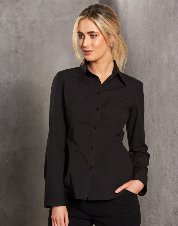 M8020L Women's Cotton/Poly Stretch Long Sleeve Shirt