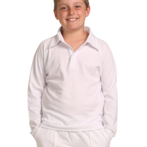 PS29KL Kids TrueDry® Mesh Knit Long Sleeve Cricket Polo 1 | Promotion Wear, Melbourne PS29KL Kids TrueDry® Mesh Knit Long Sleeve Cricket Polo