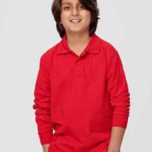 PS12K – KIDS TRADITIONAL POLY/COTTON PIQUE KNIT LONG SLEEVE POLO