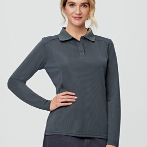 PS90 – Ladies Bamboo Charcoal Eco Fabric Long Sleeve Polo
